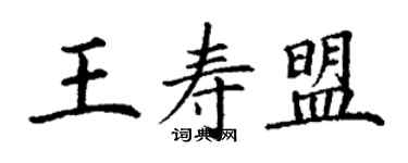 丁谦王寿盟楷书个性签名怎么写
