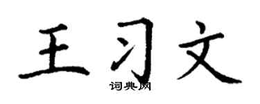 丁谦王习文楷书个性签名怎么写