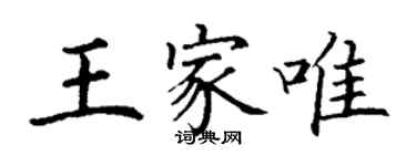 丁谦王家唯楷书个性签名怎么写