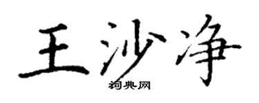 丁谦王沙净楷书个性签名怎么写