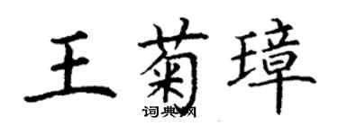 丁谦王菊璋楷书个性签名怎么写