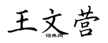 丁谦王文营楷书个性签名怎么写