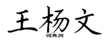 丁谦王杨文楷书个性签名怎么写