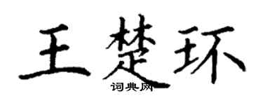 丁谦王楚环楷书个性签名怎么写