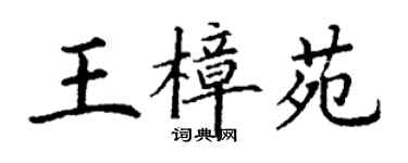 丁谦王樟苑楷书个性签名怎么写
