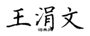 丁谦王涓文楷书个性签名怎么写