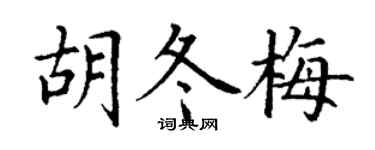 丁谦胡冬梅楷书个性签名怎么写