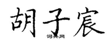 丁谦胡子宸楷书个性签名怎么写