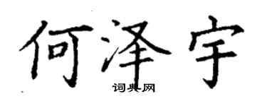 丁谦何泽宇楷书个性签名怎么写