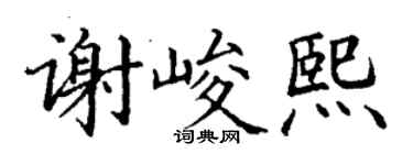 丁谦谢峻熙楷书个性签名怎么写