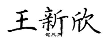 丁谦王新欣楷书个性签名怎么写