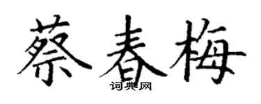 丁谦蔡春梅楷书个性签名怎么写