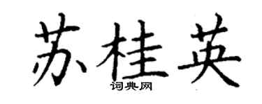 丁谦苏桂英楷书个性签名怎么写