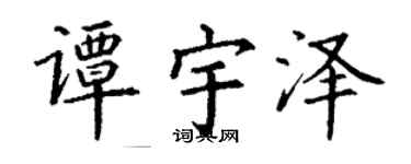 丁谦谭宇泽楷书个性签名怎么写