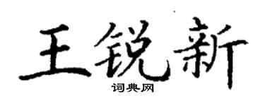 丁谦王锐新楷书个性签名怎么写