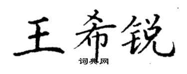 丁谦王希锐楷书个性签名怎么写