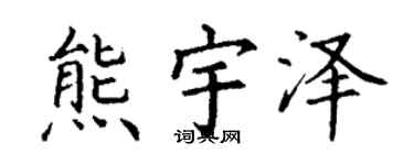 丁谦熊宇泽楷书个性签名怎么写