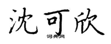 丁谦沈可欣楷书个性签名怎么写