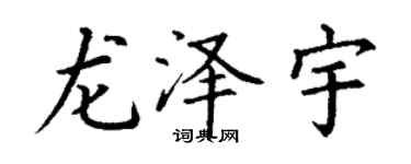 丁谦龙泽宇楷书个性签名怎么写