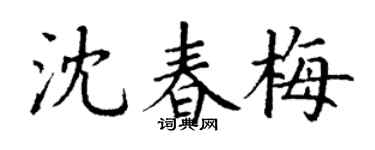 丁谦沈春梅楷书个性签名怎么写