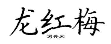 丁谦龙红梅楷书个性签名怎么写