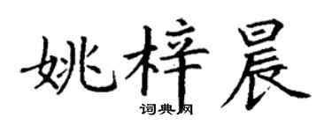 丁谦姚梓晨楷书个性签名怎么写