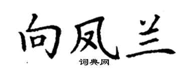 丁谦向凤兰楷书个性签名怎么写