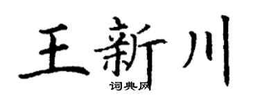 丁谦王新川楷书个性签名怎么写