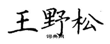 丁谦王野松楷书个性签名怎么写