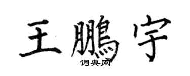 何伯昌王鹏宇楷书个性签名怎么写