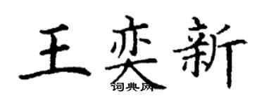 丁谦王奕新楷书个性签名怎么写