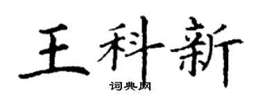 丁谦王科新楷书个性签名怎么写