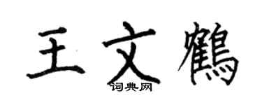 何伯昌王文鹤楷书个性签名怎么写