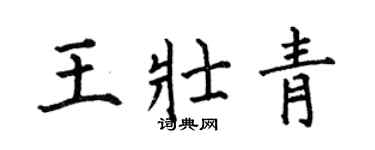 何伯昌王壮青楷书个性签名怎么写