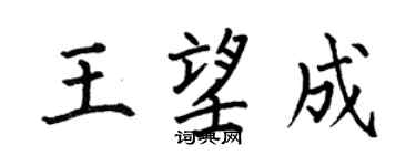 何伯昌王望成楷书个性签名怎么写