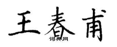 丁谦王春甫楷书个性签名怎么写