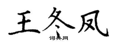 丁谦王冬凤楷书个性签名怎么写