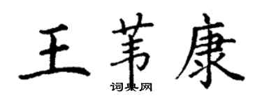 丁谦王苇康楷书个性签名怎么写