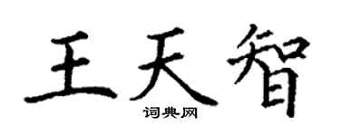 丁谦王天智楷书个性签名怎么写