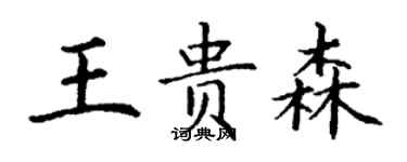 丁谦王贵森楷书个性签名怎么写