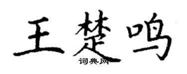 丁谦王楚鸣楷书个性签名怎么写