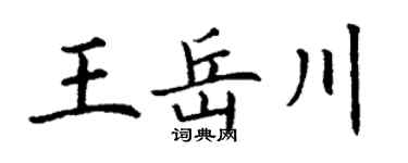 丁谦王岳川楷书个性签名怎么写