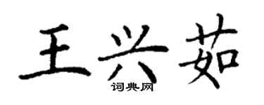 丁谦王兴茹楷书个性签名怎么写