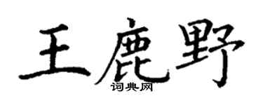 丁谦王鹿野楷书个性签名怎么写
