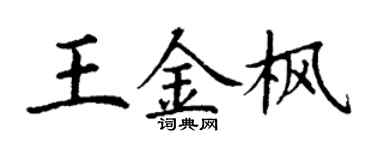 丁谦王金枫楷书个性签名怎么写