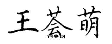 丁谦王荟萌楷书个性签名怎么写