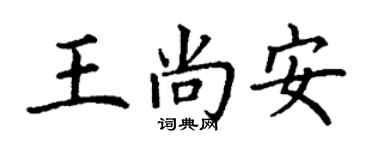 丁谦王尚安楷书个性签名怎么写