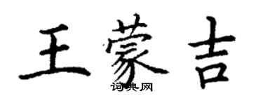 丁谦王蒙吉楷书个性签名怎么写