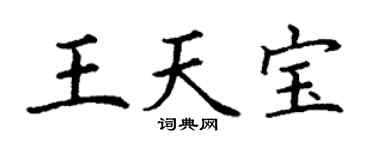 丁谦王天宝楷书个性签名怎么写