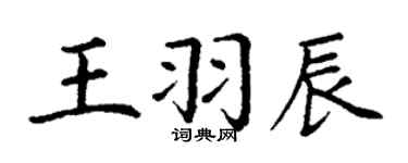 丁谦王羽辰楷书个性签名怎么写
